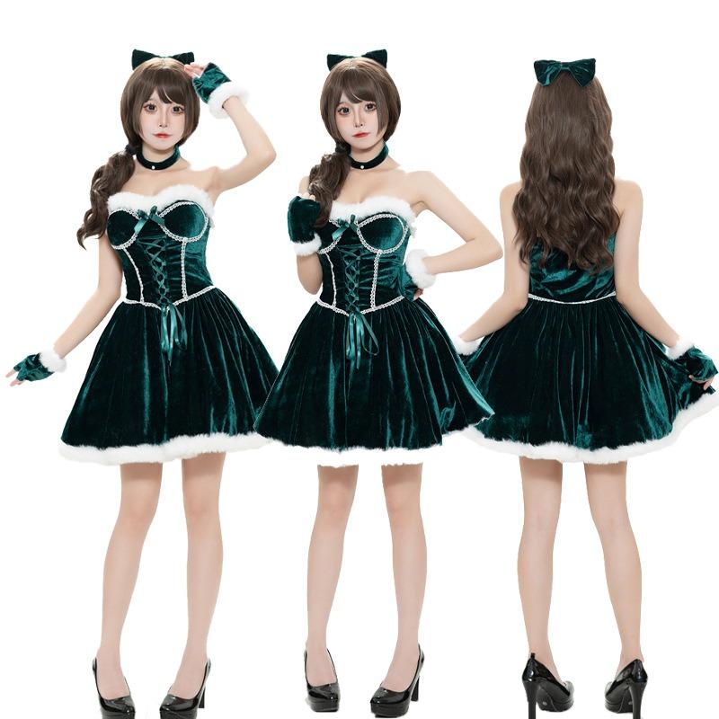 Christmas New Adult Tube Top Christmas Dress Sexy Bunny Party Stage Performance Clothes