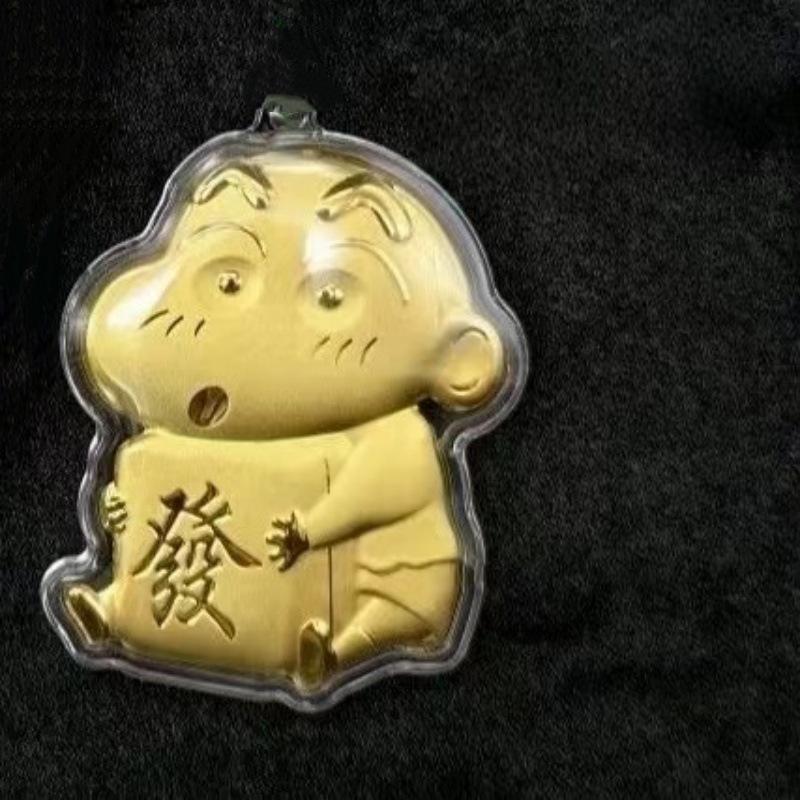 

Подвеска-шарм Карикатура Кролик Син-чан из чистого золота 999 пробы: Аксессуар-брелок и цепочка для телефона Gold Foil