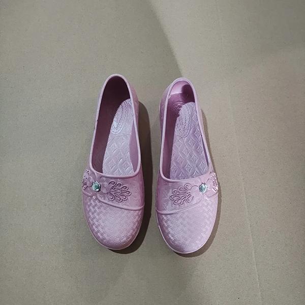 WTEMPO Größe 37-42 Damen Große Größe Einfarbige Freizeitschuhe Vielseitige PVC-wasserdichte rutschfeste Arbeitsschuhe mit dickem Absatz