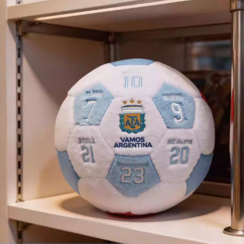 Mingie de Fotbal de Pluș Echipa Națională a Argentinei Semnătură Replica Messi Imprimată, Produs Licențiat Autentic
