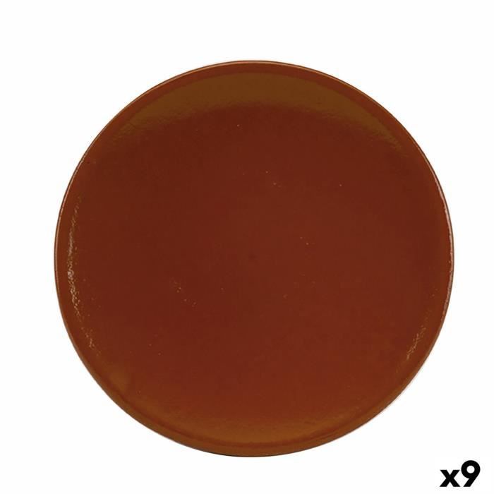 Assiette Raimundo Barro Profesional Réfracteur Faïence Céramique Marron Ø 28 Cm (9 Unités)