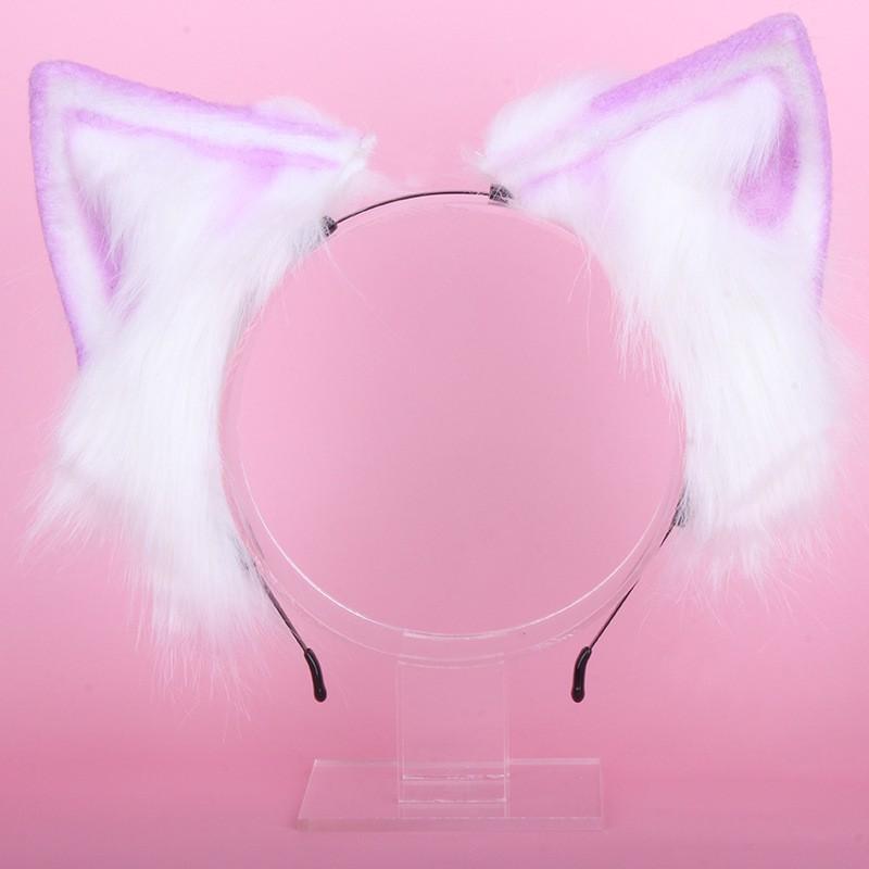 Süßes Lolita-Stirnband mit Fuchsohren und Spitzen-Schleife, Haarschmuck für Damen, Süßer Gothic-Stil