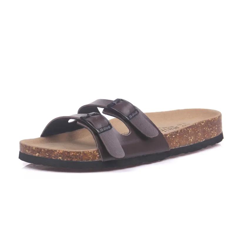 

Модные 4 цвета Модные летние сандалии-шлепанцы из пробки Женские повседневные пляжные разноцветные шлепанцы Слайды Обувь на плоской подошве с большими размерами 35-43 43 коричневый