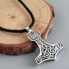 Kinitial Men's Vintage Viking Thor's Hammer Pendant Jewelry Necklace Irish Celtics Knot Pendant Amulet Symbol Luck Necklace Gift