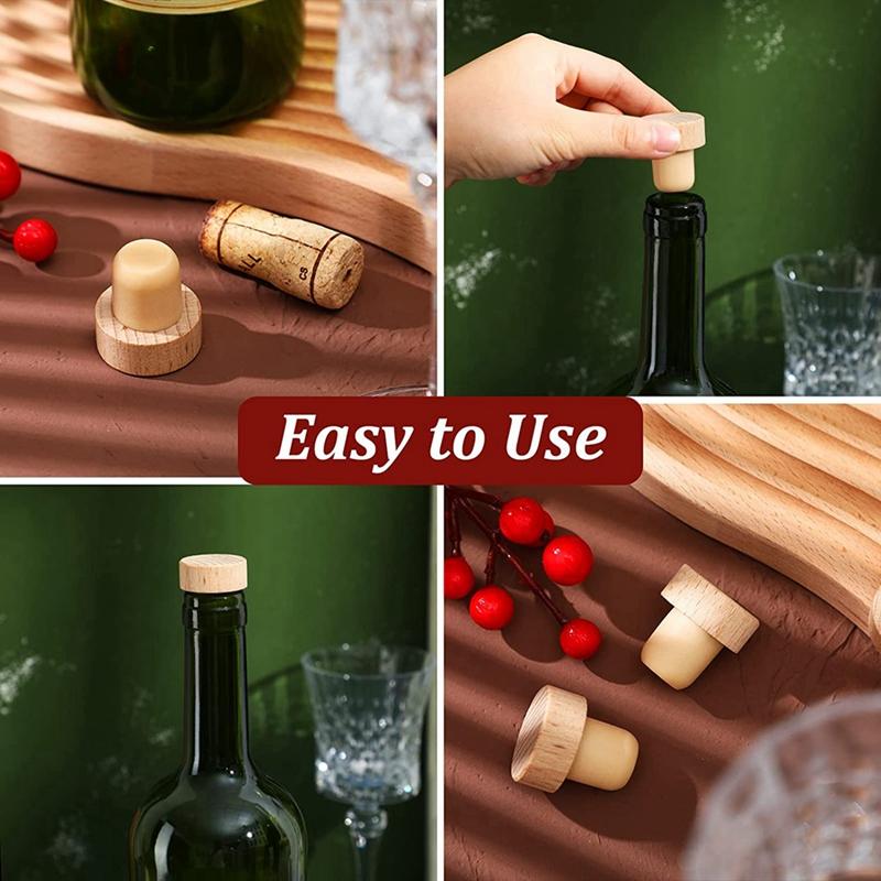 Wine Bottle Corks T Shaped Cork Plugs For Wine Cork Wine Stopper Reusable Wine Corks Wooden And Rubber Wine Stoppers