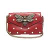 GUCCI 2WAY bag Broadway Pearl Bee Handbag leather Red Women 453778 Used