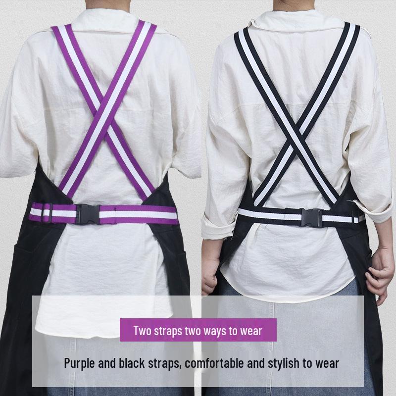 Korean Style Nylon Sleeveless Work Apron for Coffee Shop & Barbers