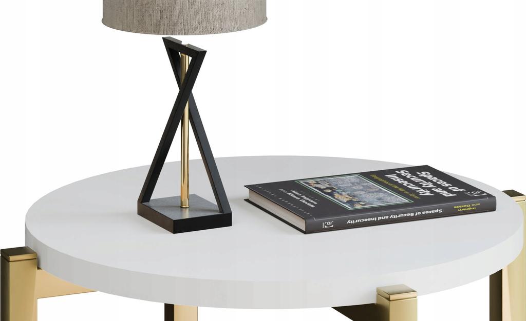 Modern Round Nightstand 35X35X46 Cm Metal Gold