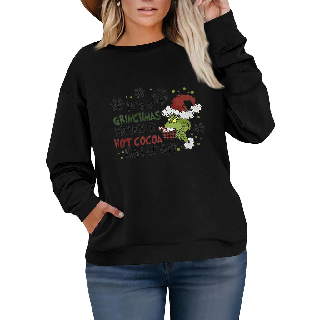 Women's Fashionable Casual Plus-Size Long Sleeve Pullover Printed Sweatshirt