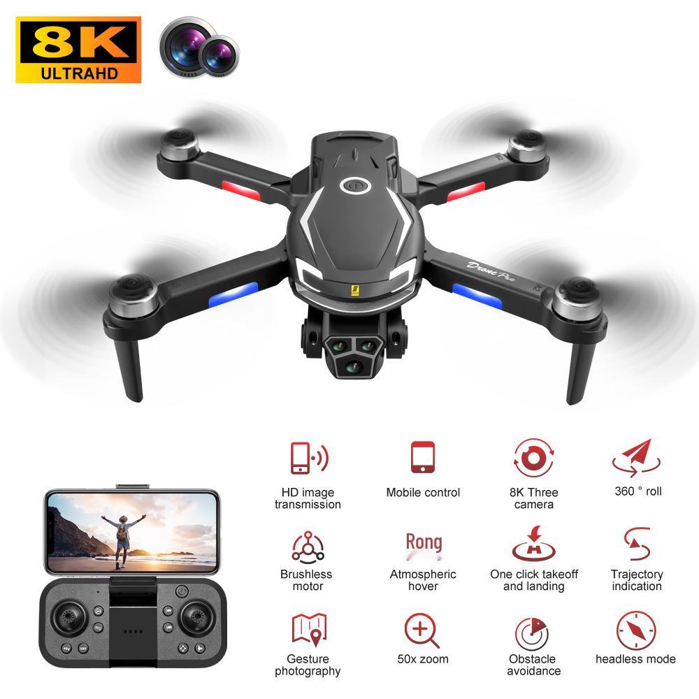 V888 Drone: 8K HD Aerial Photography with 3 Cameras, Long Battery Life, and Brushless Motor Remote Control.