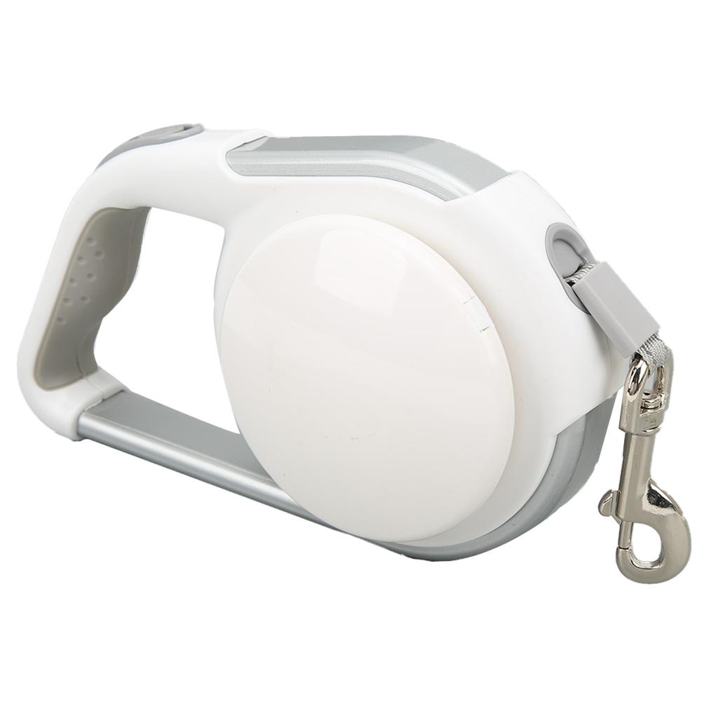 16.4ft Intrekbare Hondenriem Lichtgewicht Automatische Hondenriem met Licht voor Puppy Huisdier Wit