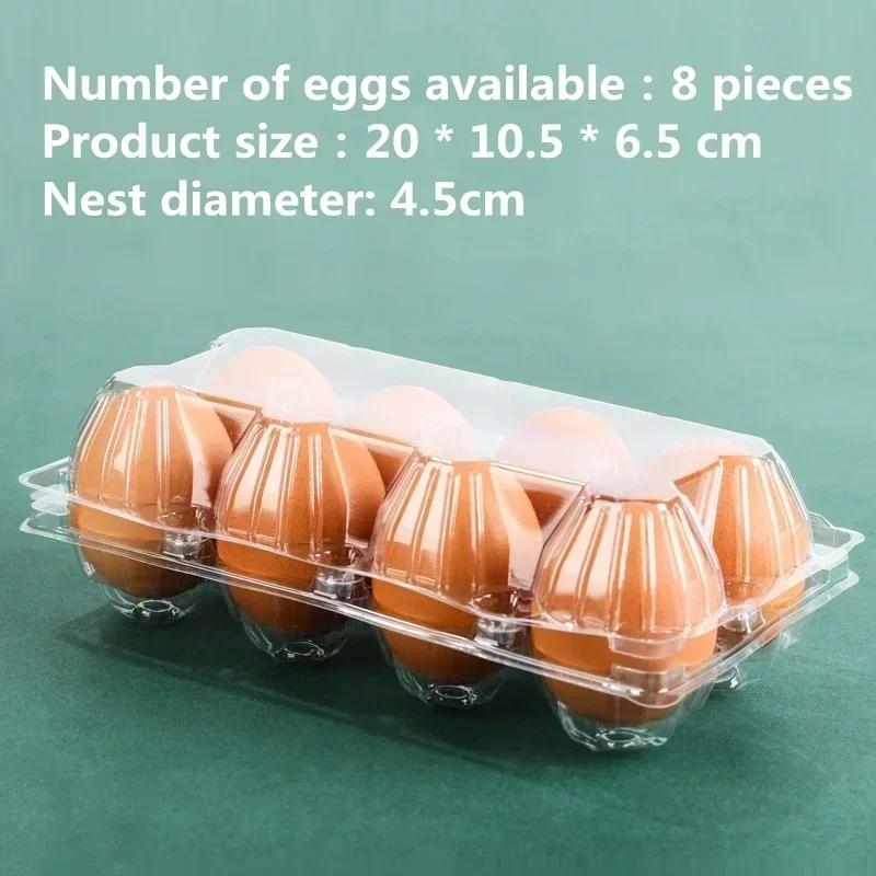 100pcs Transparent Disposable Eggs Packaging Boxes with Cover Tray Supermarket Sales Packaging Thickening Duck Egg Storage Box
