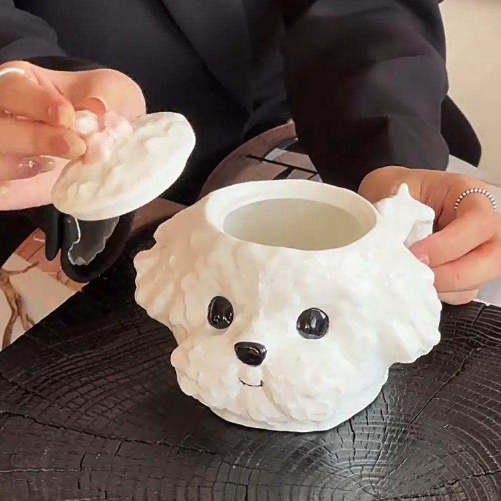 Wolkenkaffeetasse mit Deckel Teetasse Niedliche Tasse in Hundeform Geburtstagsgeschenk