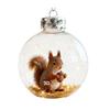 Wildlife Wonders Faux Crystal Ball Ornaments 3D Animal Decor with Fox Squirrel Deer Shatterproof Plastic Christmas Tree Decoration