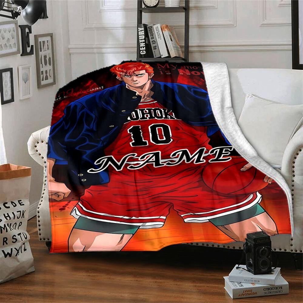 Custom 1pc Slam Dunk: Passion Blanket, Soft And Comfortable Blanket, Casual Warm, Camping Travel Blanket, Birthday Gift Q912169