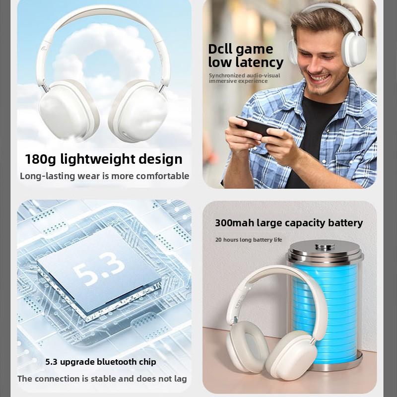 Cross-border New Bestseller Wireless Over-ear for 5.3 Gaming Headset Active Noise Cancellation (ANC) Long Battery Life;