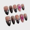 Handmade 3D Carved Ice-Transparent French Nail Art Patches, Ins-Style Almond Nails