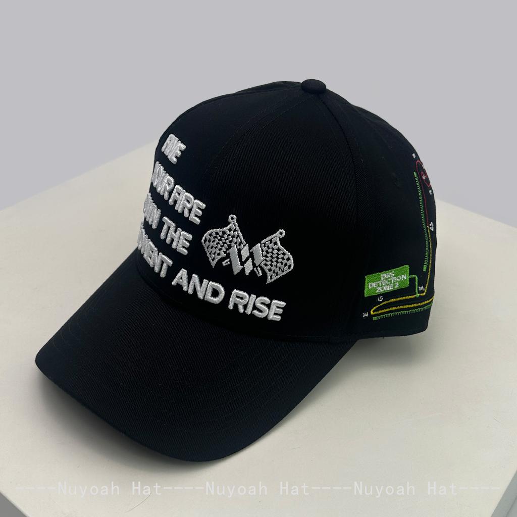 And Women American Street Style Embroidered Letter Prints Flag Baseball Caps Sun Protection Personalized All-Match Broken Peaked Hats Trendy Ins