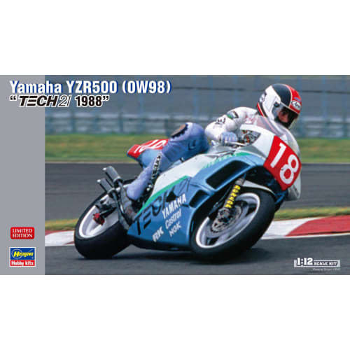Hasegawa 1/12 Motorcycle Series Yamaha YZR500 (0W98) TECH21 1988 Plastic Model Kit 21762