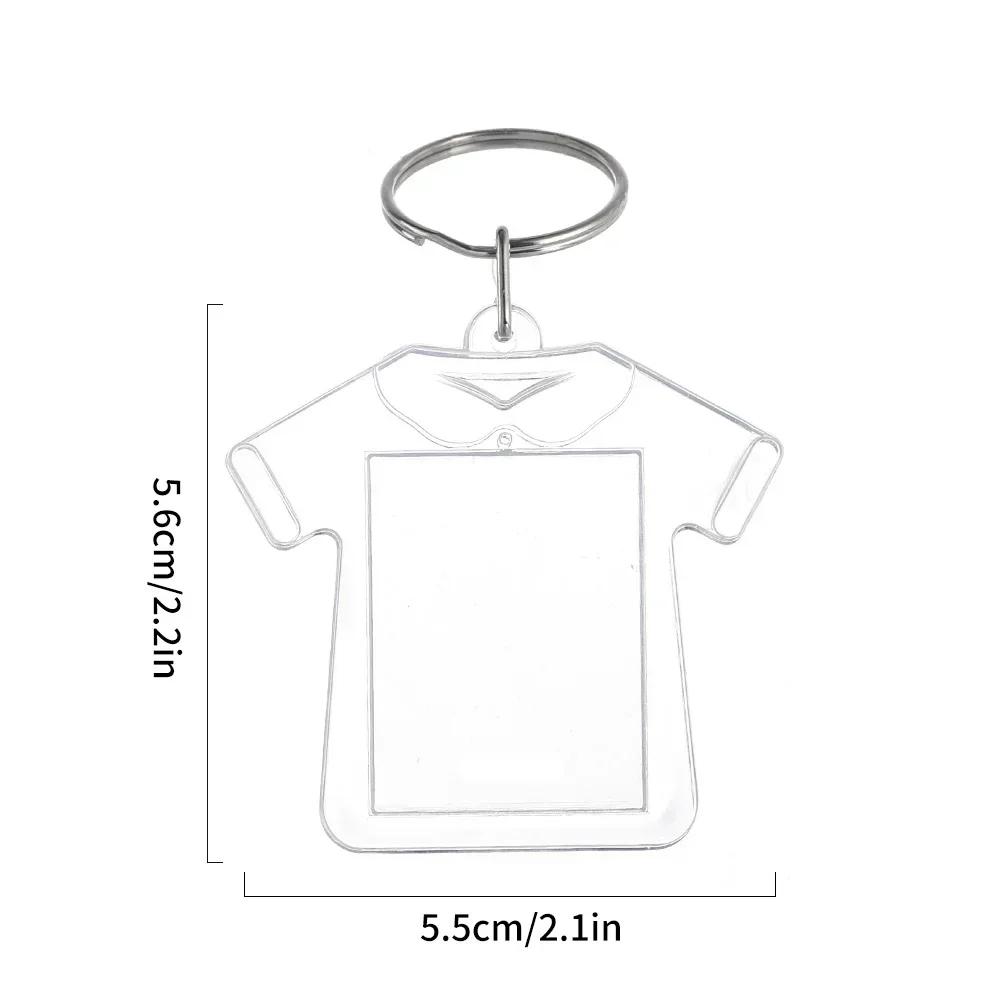5-100PCS Clear Acrylic Photo Frame Keychain Photo Insert Keyrings Blank Rectangle for Double-Sided Photos DIY Supplies