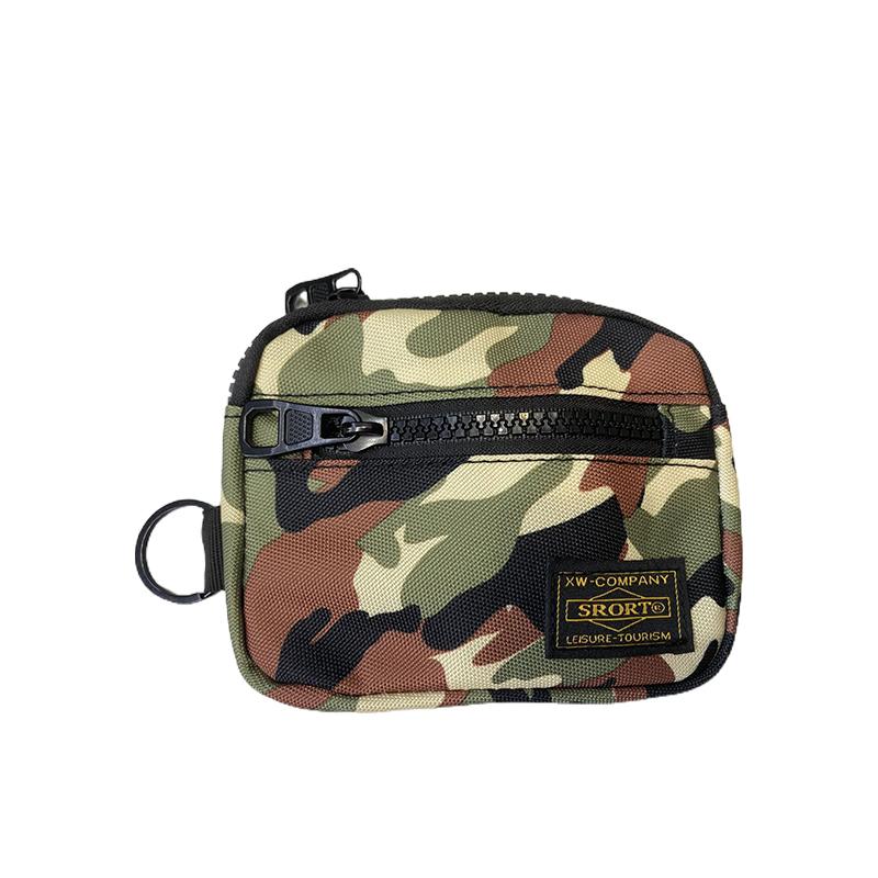 Casual Men's Coin Purse Canvas Zipper Short Wallet Retro Key Holder Small Money Bag Trend Youth Mini Handbag Multifunctional