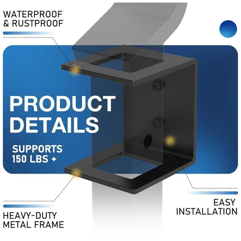Heavy Duty 2in Trailer Hitch Storage Bracket 150lb Load Capacity for Secure Mounting and Easy Installation On Truck Beds