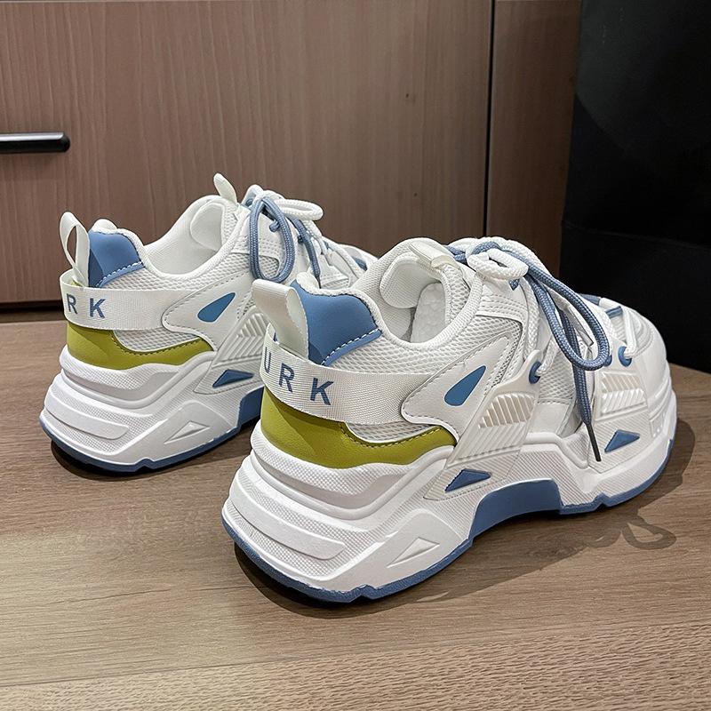 

Mesh breathable sneakers women s 2025 spring and summer new platform dad shoes show feet small casual bread shoes Internet celebrities 40 синий