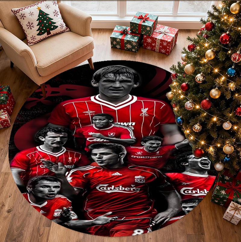 Liverpool F.C Pattern Round Rug, Indoor/Outdoor Mat, for Picnic, Gameroom, Bedroom, Office, Living Room, Home Decor Carpet, Birthday Gift