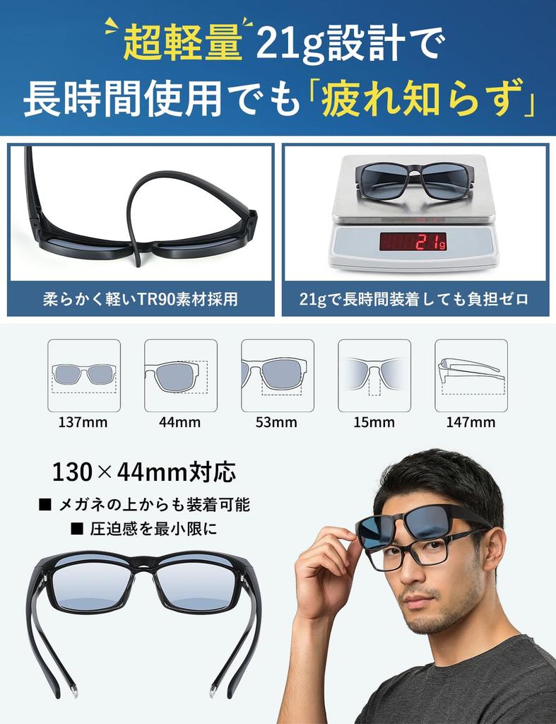 [TINHAO] Over Sunglasses, Wellington Type, Photochromic Polarized Lenses, Available In