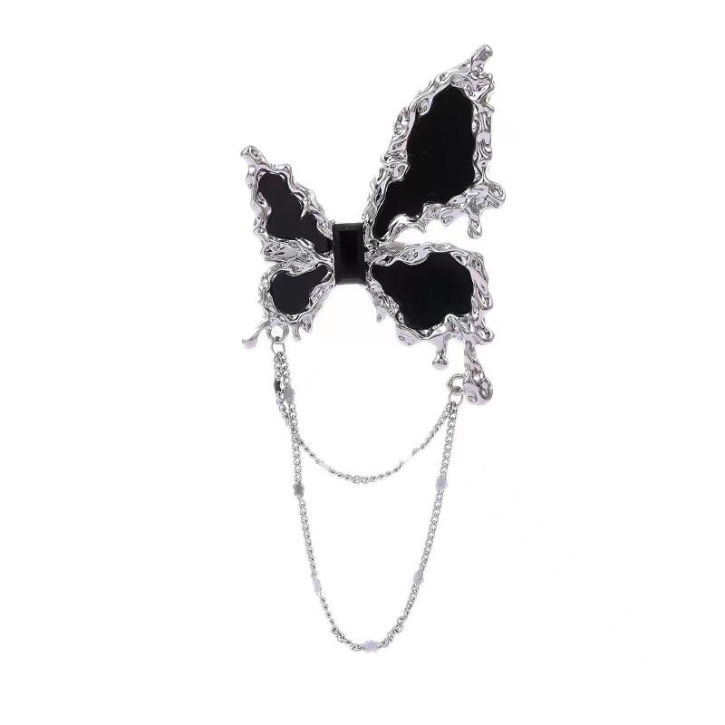 Butterfly Brooch Tassel Pin - Elegant Sweater & Collar Accessory