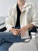 Korean Retro Chic Stand Collar Zipper Jacket with Big Pockets and Long Sleeves