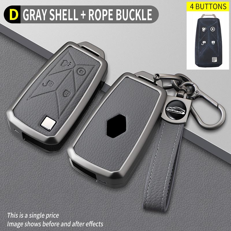 4 Buttons Zinc Alloy Leather Pickup Truck Car Key Case Caps Key Cover For Renault Euro 6 Series T C K Gama Shell Bag Keyring
