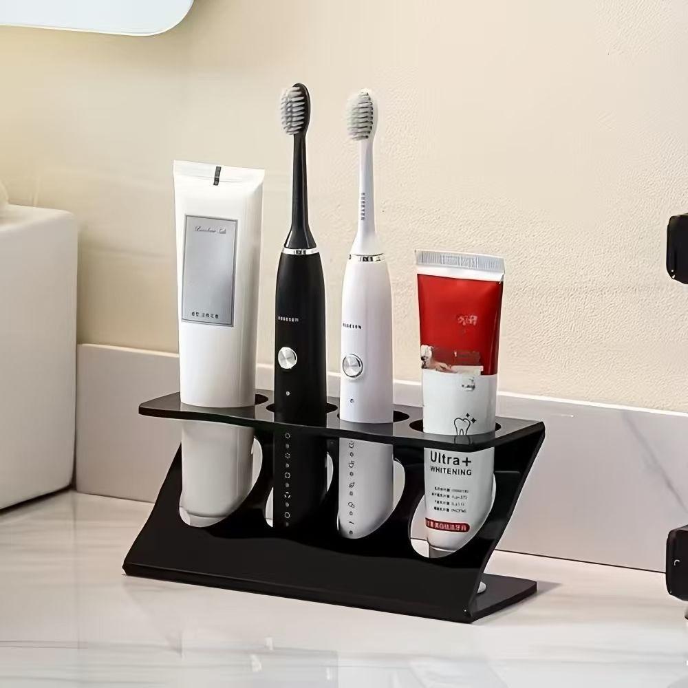 Multipurpose Toothbrush Holder Bathroom Tabletop Multifunctional Drain Rack Household Vanity Desktop Toothbrush Base Support