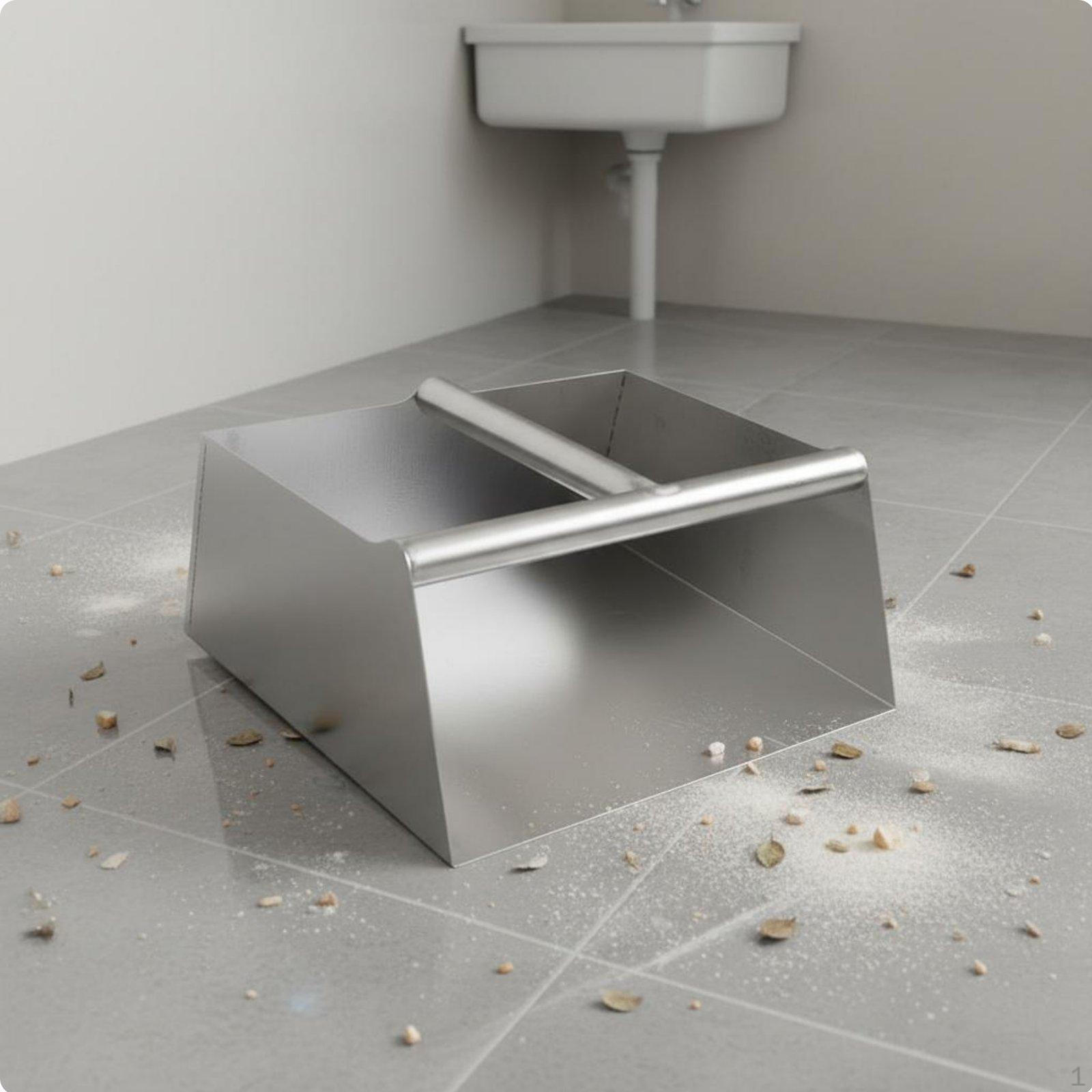 Stainless Steel Dustpan Thickened Material Heavy Duty Metal Ladle Wear Resistant Industrial Garbage