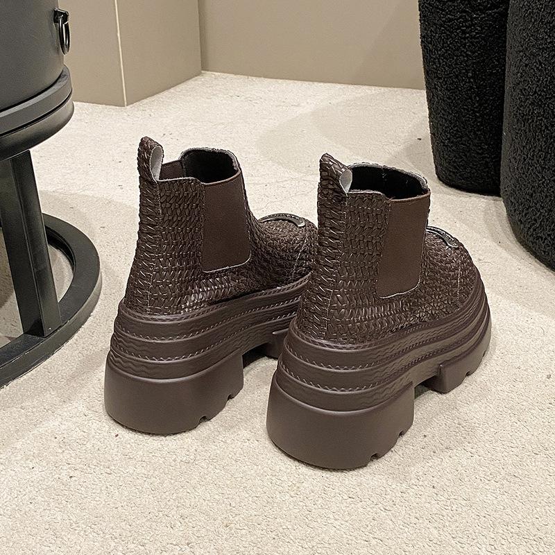 2025 autumn new women's shoes women's boots foreign trade niche light luxury leather shoes high tube simple fashion leather boots