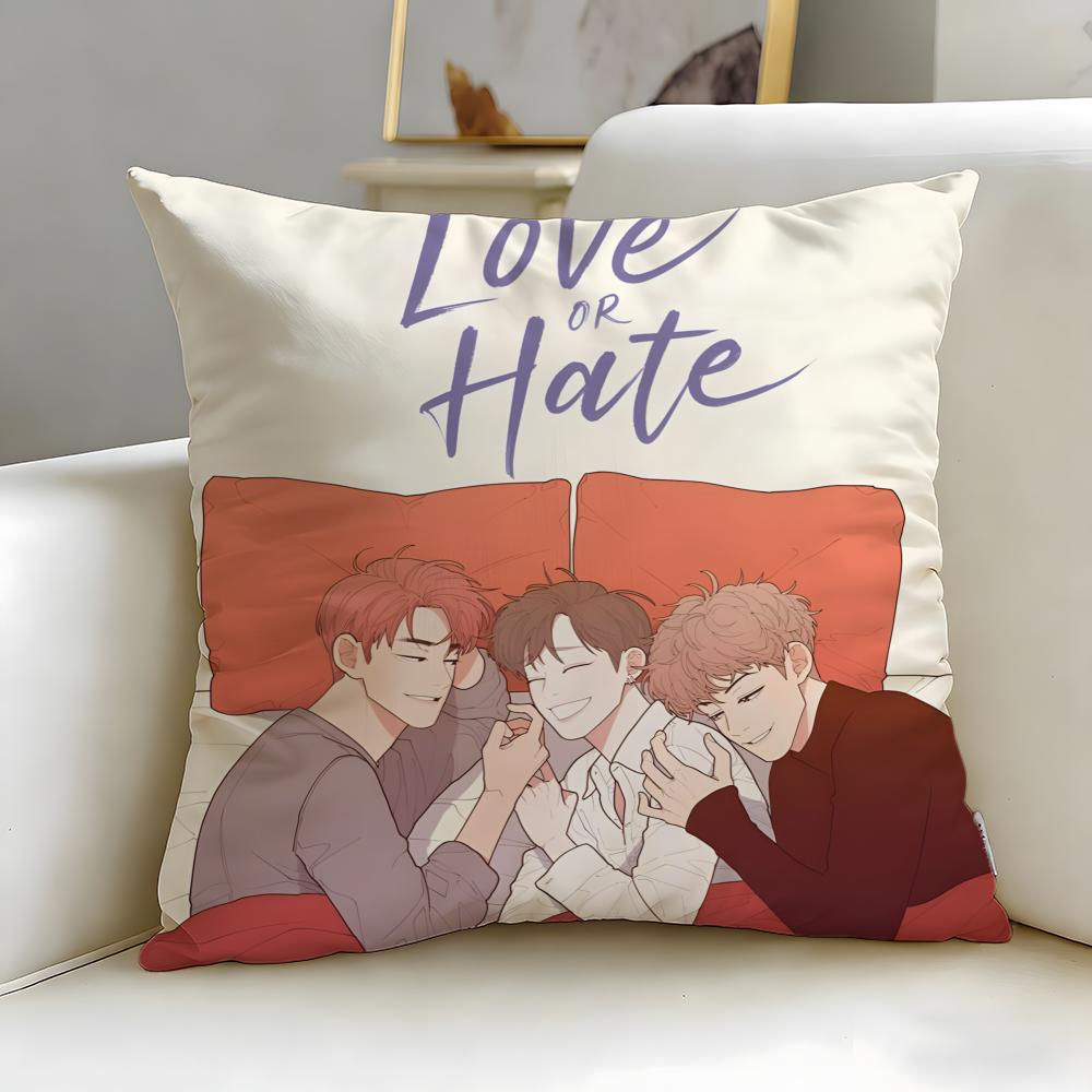 Классическая тема Любовь или Ненависть Наволочка Мягкая Легко стираемая Наволочка Универсальная для Дивана Кровати Путешествий и Офиса 30X30cm