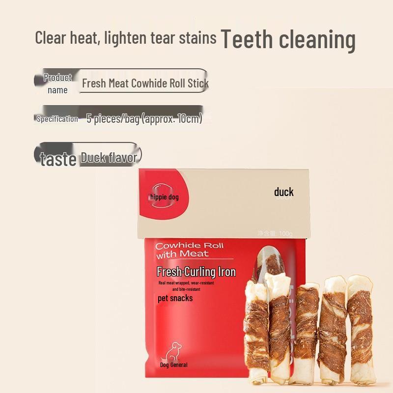 Large Chicken Rawhide Donut Chew for Small To Medium Dogs - Bite-Resistant Teeth Cleaning Treat for Golden Retrievers & Teddies