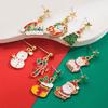 Christmas Earrings Personality Snowman Christmas Tree Shoes Wand Alloy Oil Drop Letter Earrings