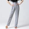 Hohe Taille Damen Latein Modern Dance Hose Professionelles Enges Bündchendesign Hose Dame Ballsaalhose Tasche