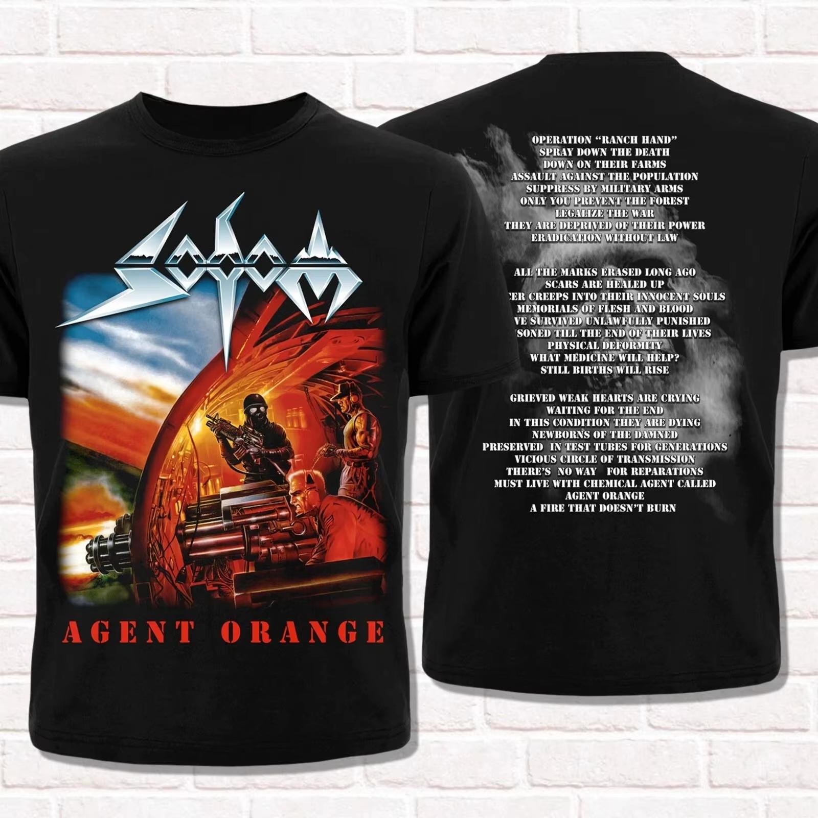 Футболка Sodom Agent Orange 1989 Тевтонский Трэш-метал Стиль Металхэдов Футболки Топы Мадам Хлопок Короткий рукав Уличный стиль S