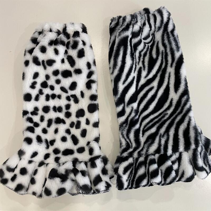 Leopard Print Cold-proof Furry Slouchy Socks Half Flared Leg Warmers Spice Girl Winter Warm Knee Protection Thick Wide-leg Leg Warmers