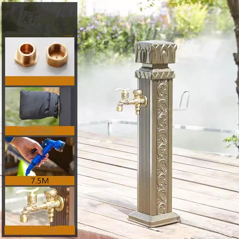 Tuqiu Antique Garden Faucet Red Bronze Outdoor Faucet Black Outdoor Stand Faucet Outdoor Mixer Column Tap Single Cold
