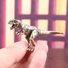 33g Jurassic Tyrannosaurus Dinosaur Solid Brass Small Ornament Animal Statue Simulated Tyrannosaurus Rex Figurines Handcrafts