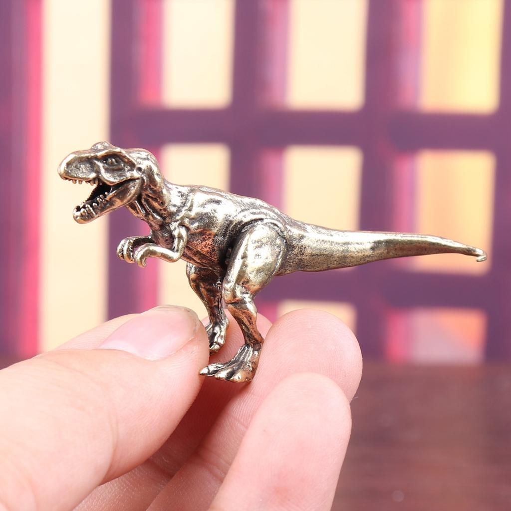 33g Jurassic Tyrannosaurus Dinosaur Solid Brass Small Ornament Animal Statue Simulated Tyrannosaurus Rex Figurines Handcrafts