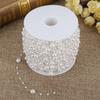 60m roll Grinding Pearl Wire Beads Garland String DIY Wedding Decoration 3mm+8mm(white)