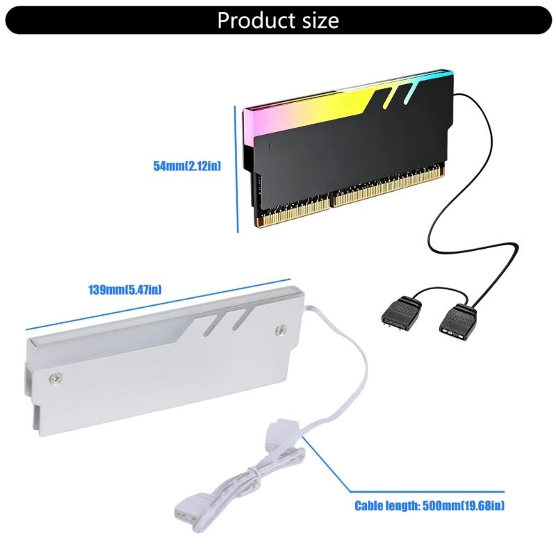 Metal Memory Heatsink With ARGB Lighting Memory Heat Spreader For DDR5 DDR4 DDR3 DDR2 Enhances Cooling Efficiency For Gaming PC And Workstation