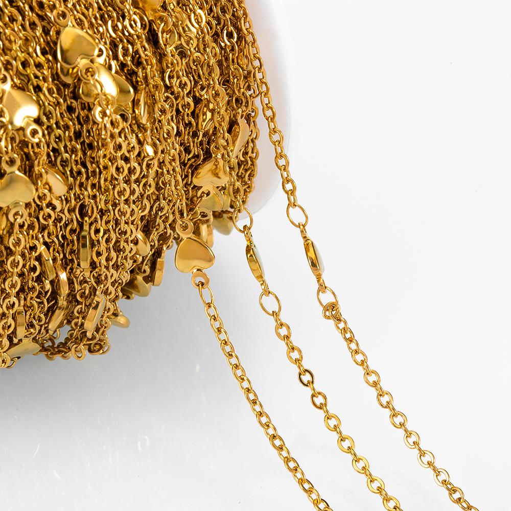 No Fade 2Meters Stainless Steel Link Chains for Jewelry Making DIY Necklace Bracelet Chain Accessories Beaded Chain Wholesale