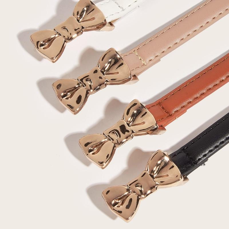 Women Jeans Belt Exquisite Bow Buckle Impressive Cowboy Style Simple Belt