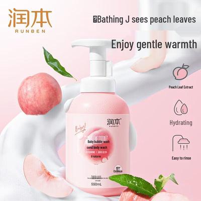 Runben Baby Shampoo & Bath Foam with Peach Leaf Extract