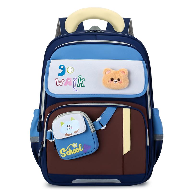 Schoolbag for Primary School Students Grade One and Two Cartoon Color-Matching Backpack for Boys and Girls Children Backpack
